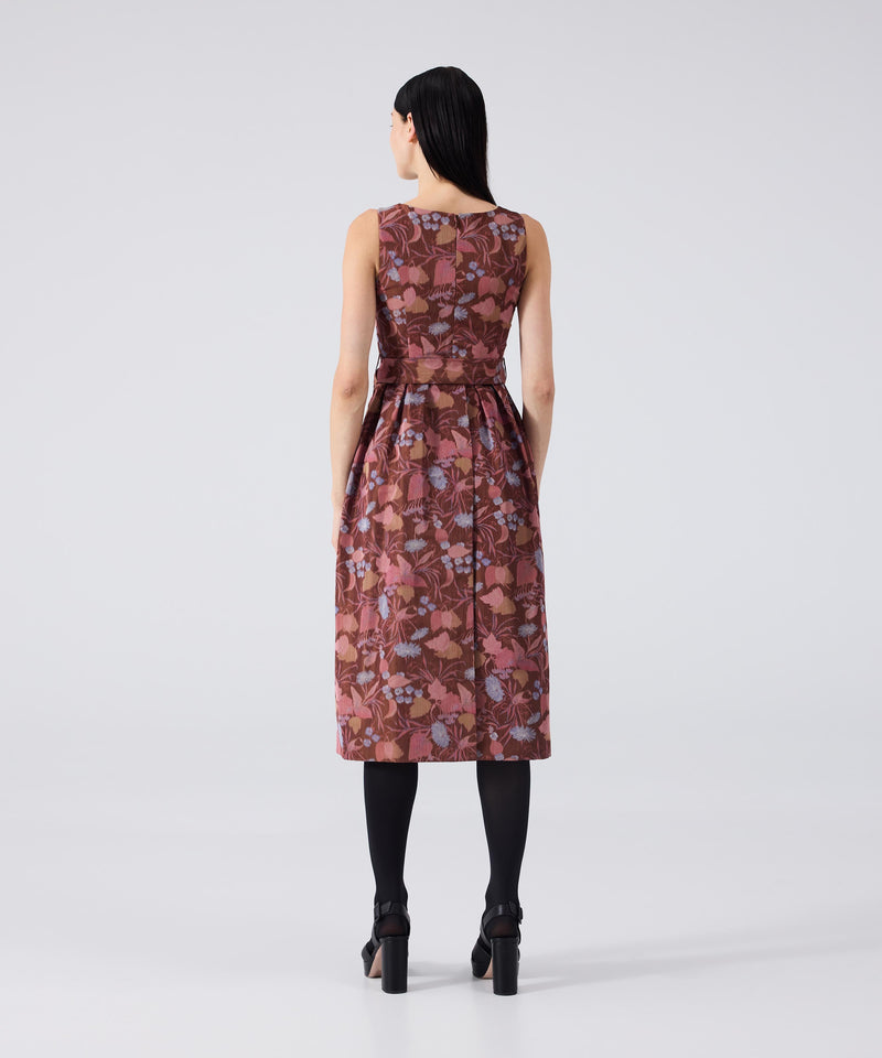 Machka Floral Jacquard Dress Brick