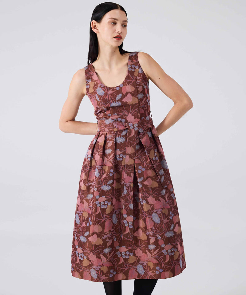 Machka Floral Jacquard Dress Brick