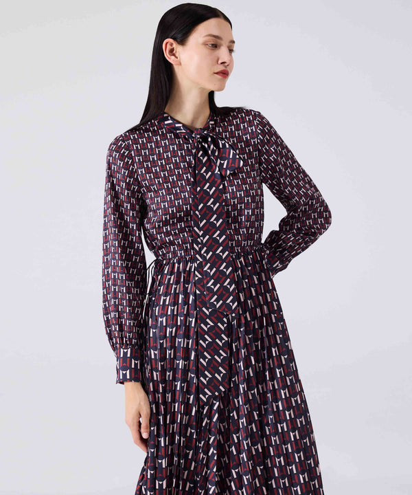 Machka Logo Printed Dress
 Navy