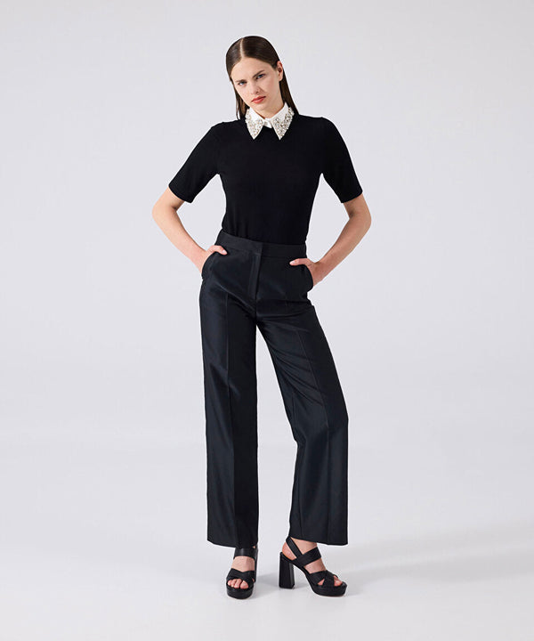 Machka Satin Duchess Trousers Black