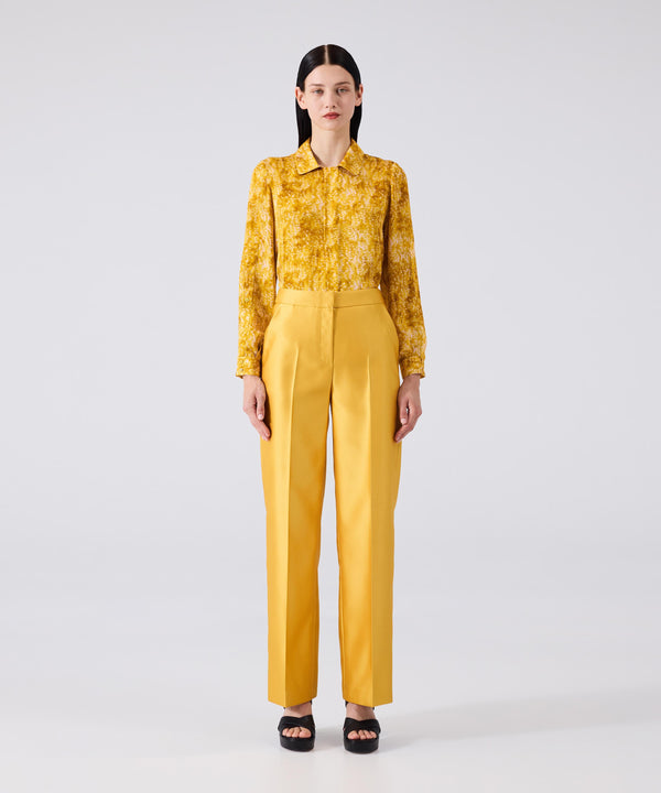 Machka Satin Duchess Trousers Yellow