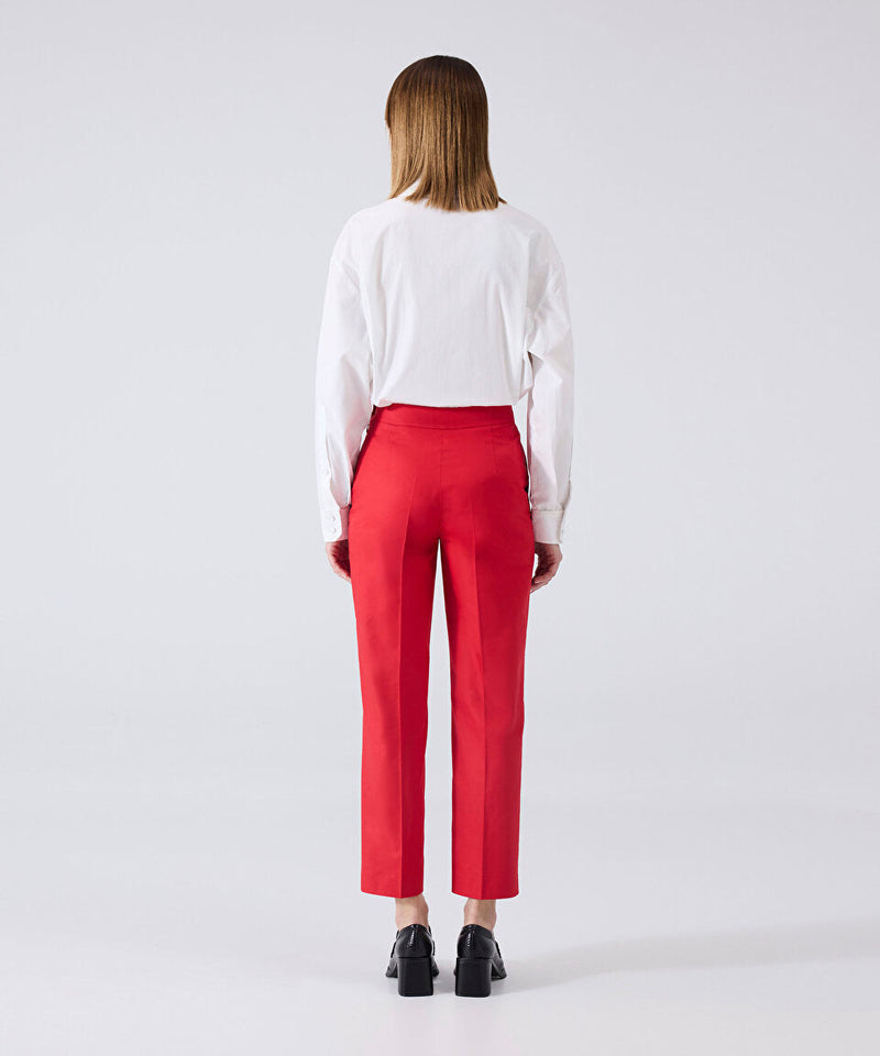 Machka Cigarette Fit Trousers Red