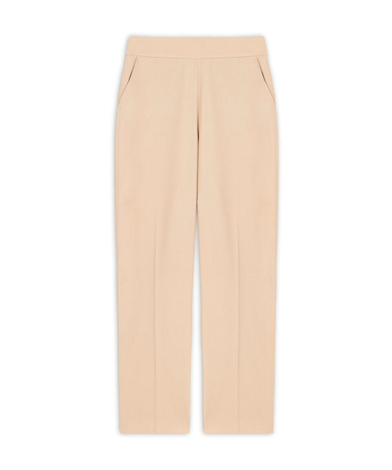 Machka Cigarette Fit Trousers With Iron Marks Beige