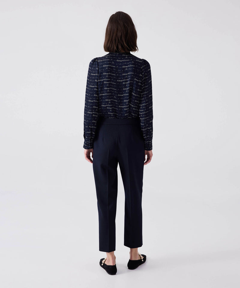 Machka Cigarette Fit Trousers Navy