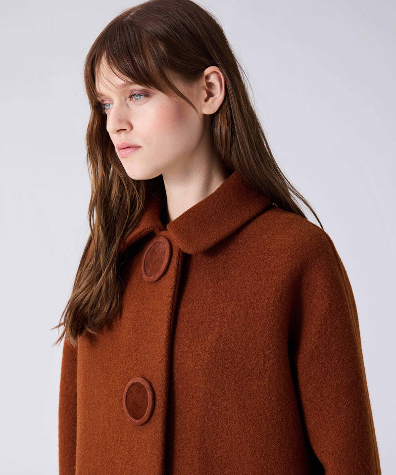 Machka Textured Heavy Wool Coat Brick