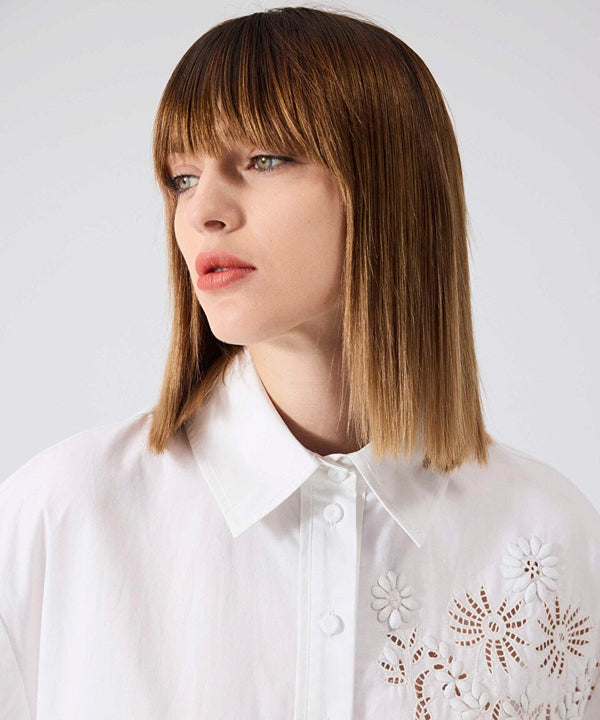 Machka Embroidered Oversize Shirt
 White