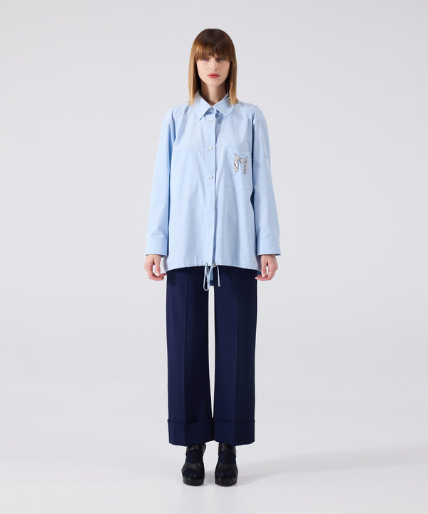 Machka Embroidered Logo Shirt Ice Blue