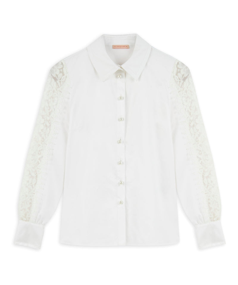 Machka Lace Mix Shirt Off White