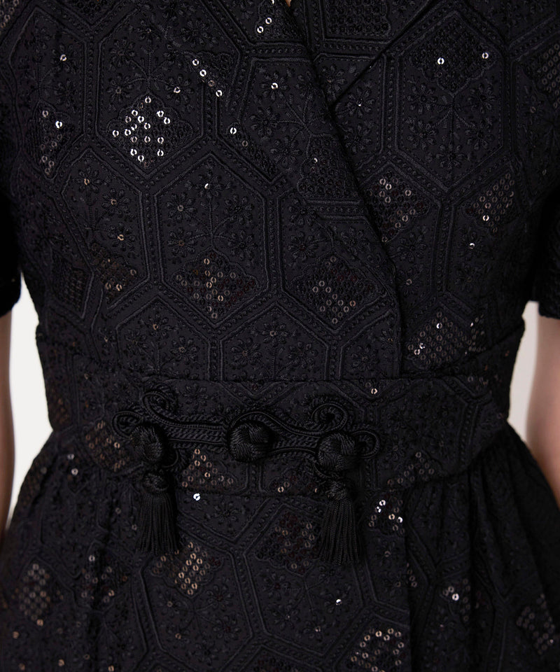 Machka Textured Sequin Dress Black