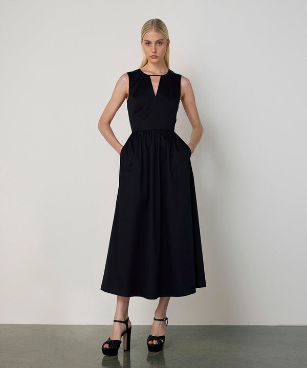 Machka Cutout Midi Dress Navy Blue