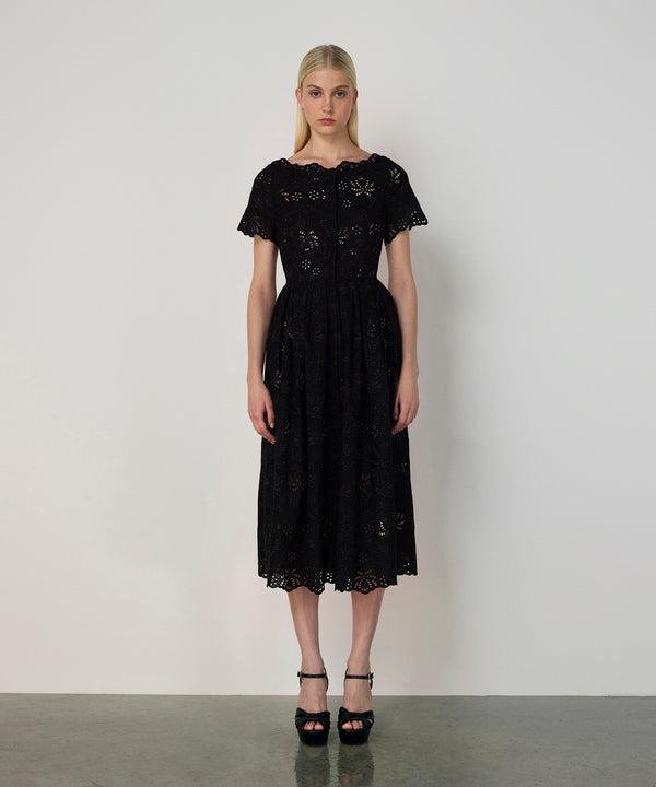 Machka Eyelet Shirt Dress Black