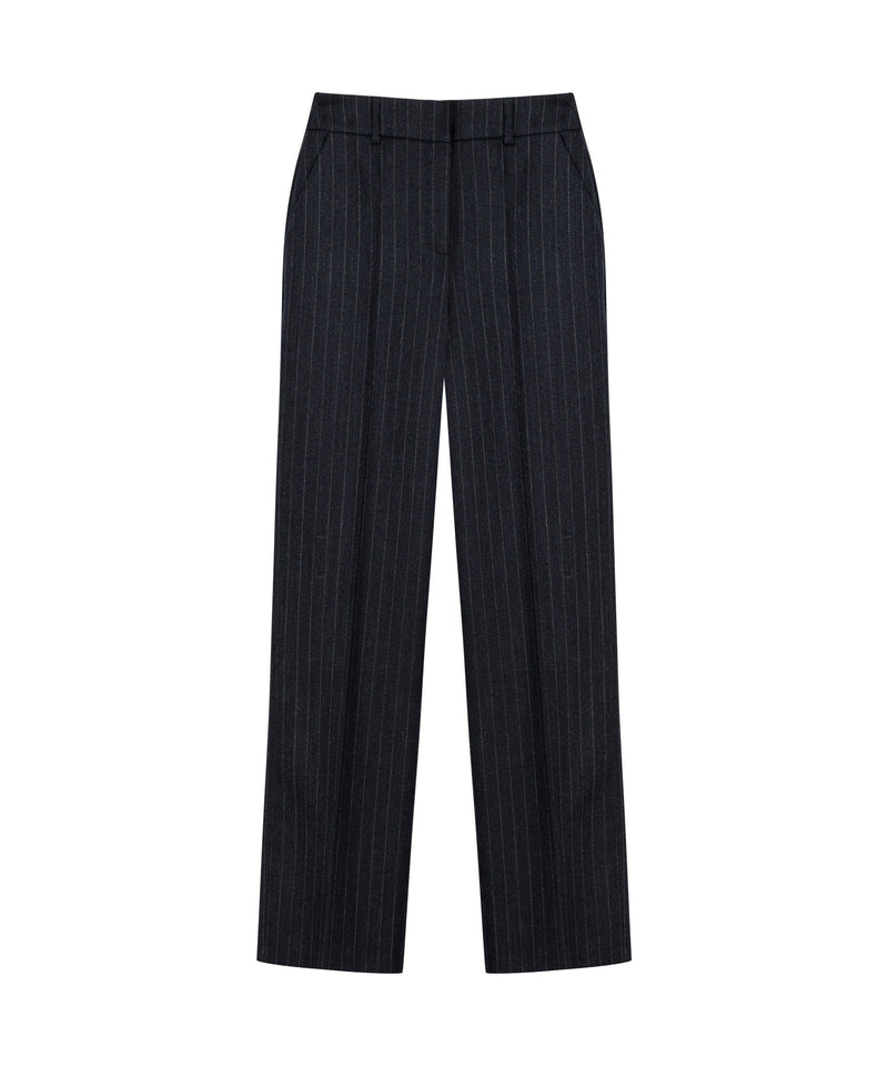 Machka Striped Wool Trousers Navy