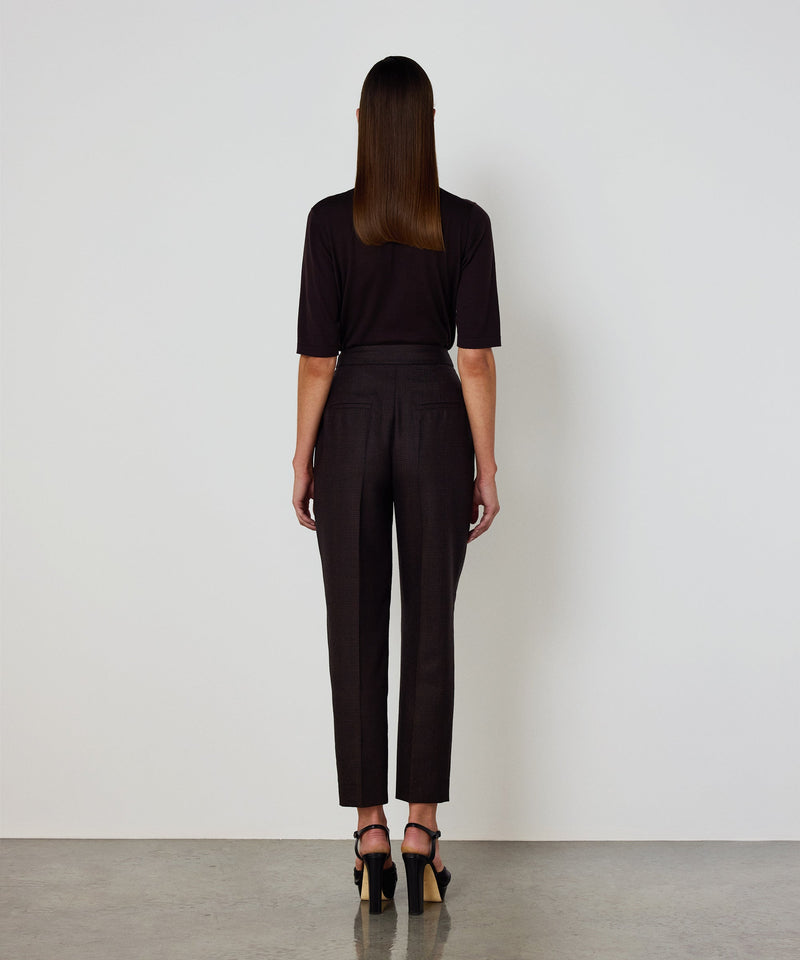 Machka Cigarette-Fit Wool Trousers Dark Brown