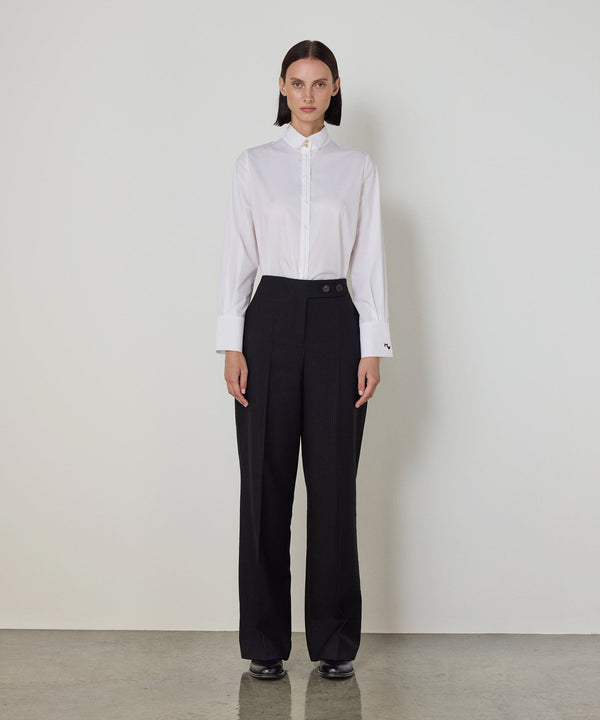 Machka Button-Detail Wool Trousers Black