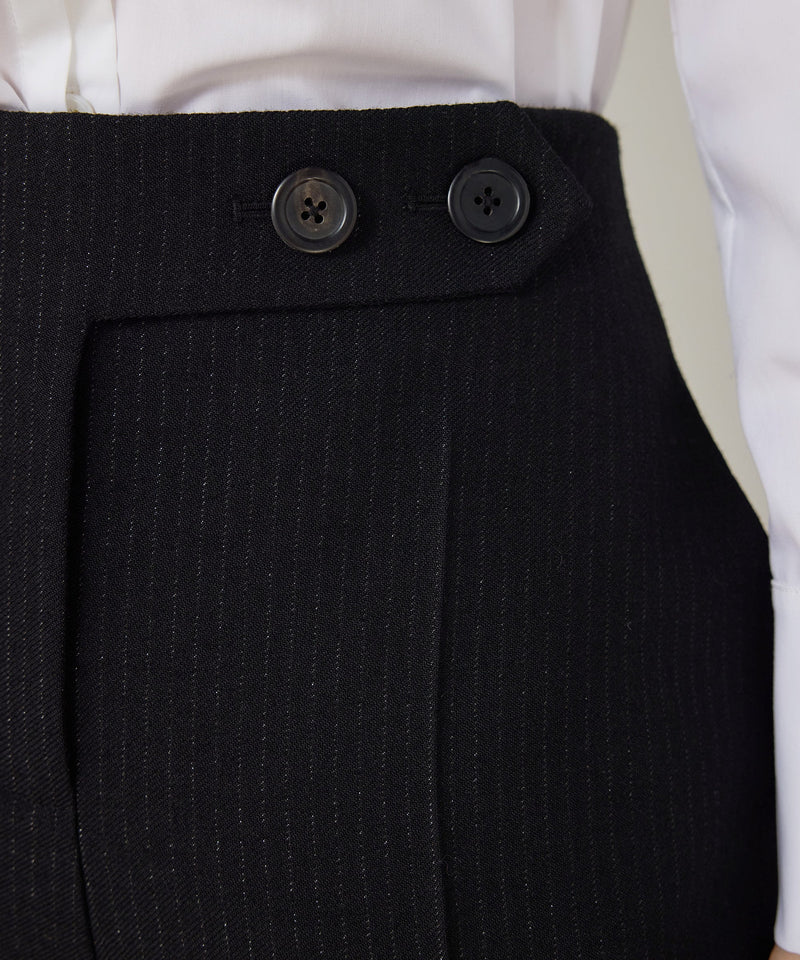 Machka Button-Detail Wool Trousers Black