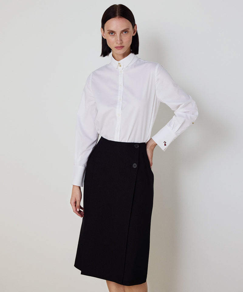 Machka Midi Skirt With Button Detail Black