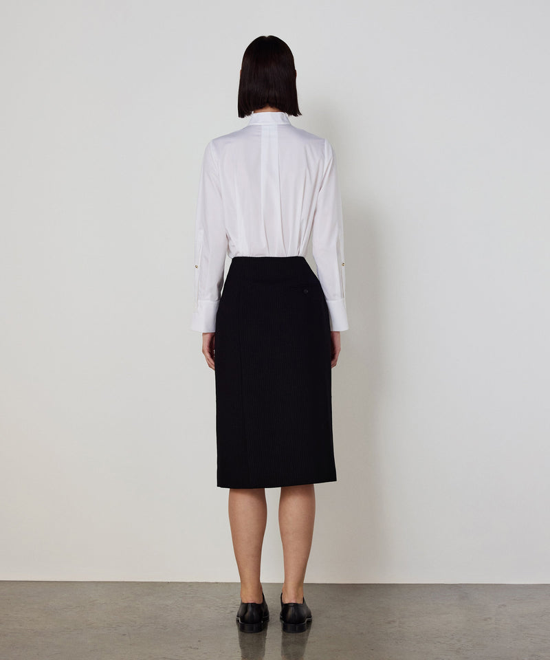 Machka Midi Skirt With Button Detail Black