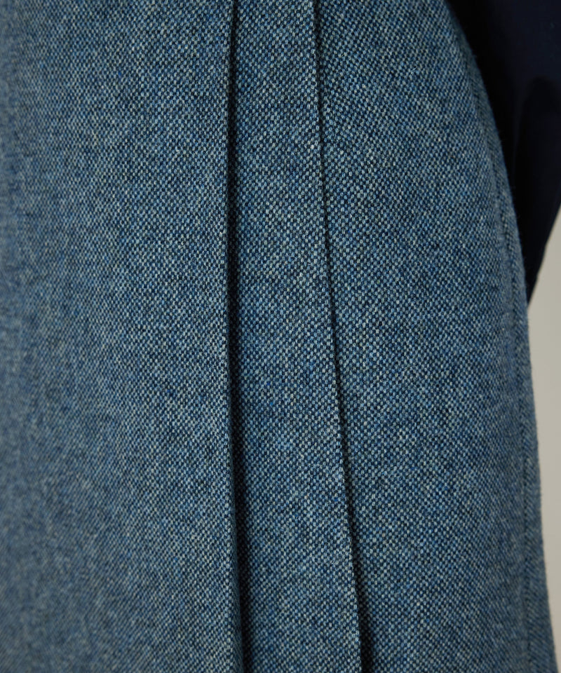 Machka Wool Skirt With Asymmetric Pleat Blue