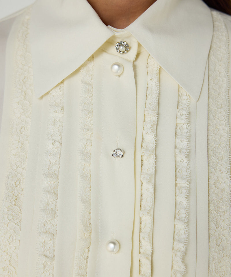 Machka Silk Blouse With Mixed Buttons Ecru