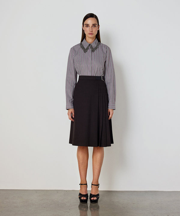 Machka Embellished Poplin Shirt Brown