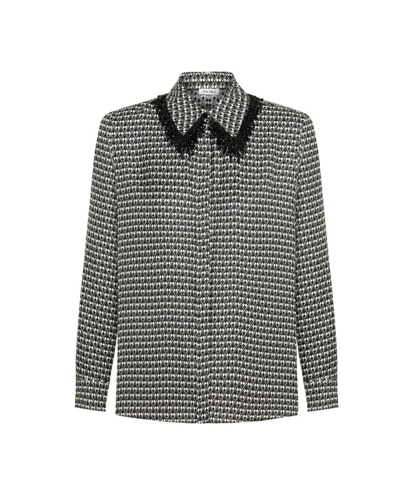 Machka Embellished Silk Shirt Black