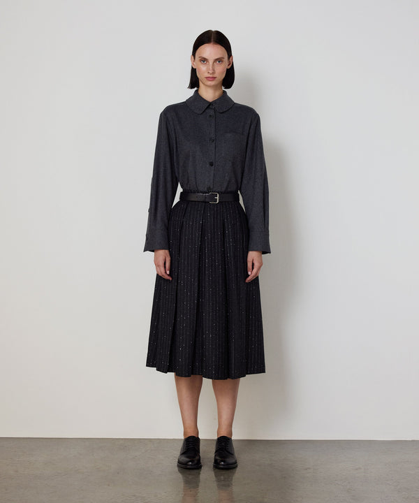 Machka Flannel Shirt With Pockets Grey Melange