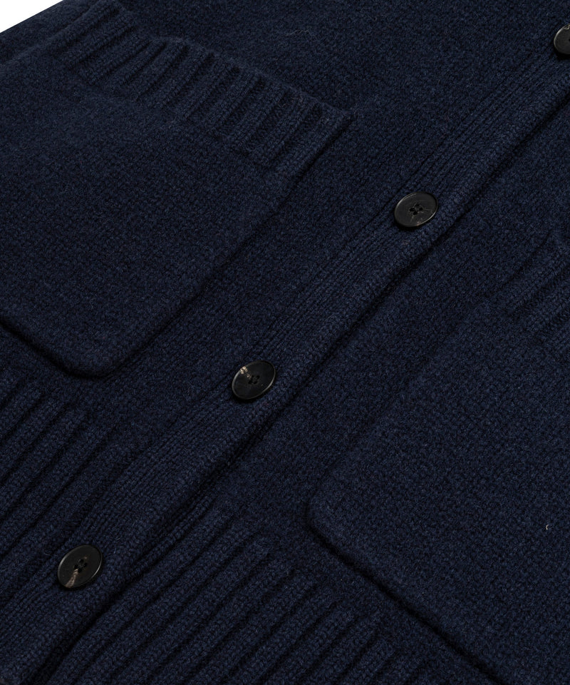 Machka Oversize V-Neck Knit Cardigan Navy