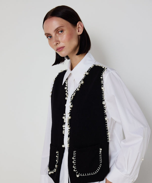 Machka Two-Layer Look Knitwear Black