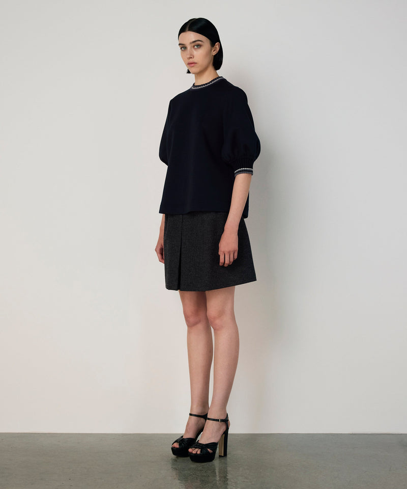 Machka Ribbed T-Shirt Navy