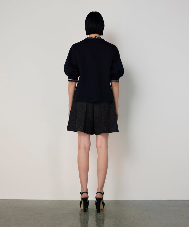 Machka Ribbed T-Shirt Navy