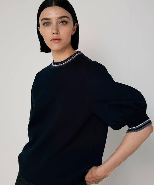 Machka Ribbed T-Shirt Navy