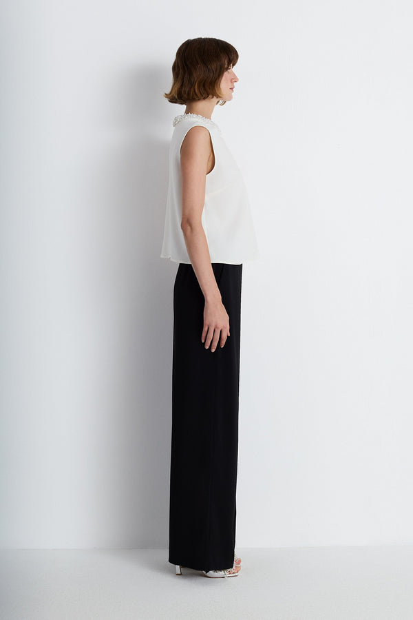 Nean Wide-Leg Tailored Trousers Black