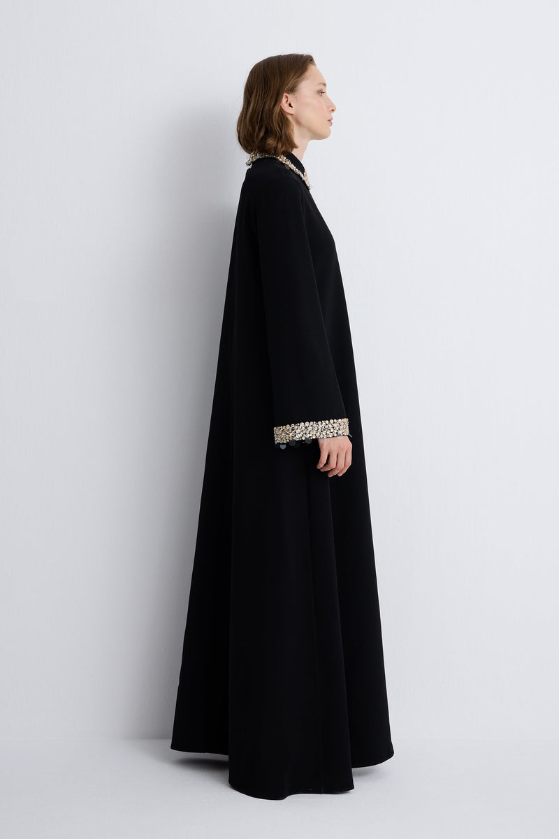Nean Embellished Collar Maxi Dress Black