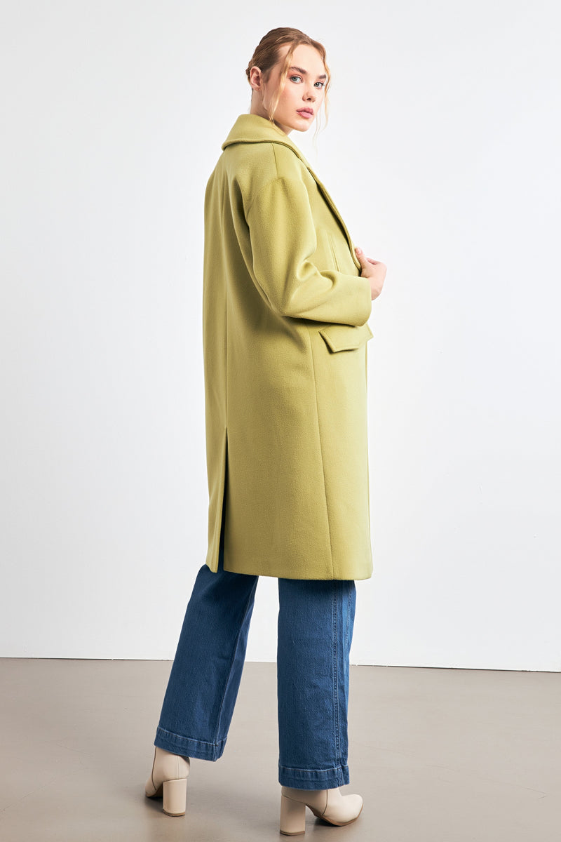 Setre Single-Breasted Wool Coat Light Green