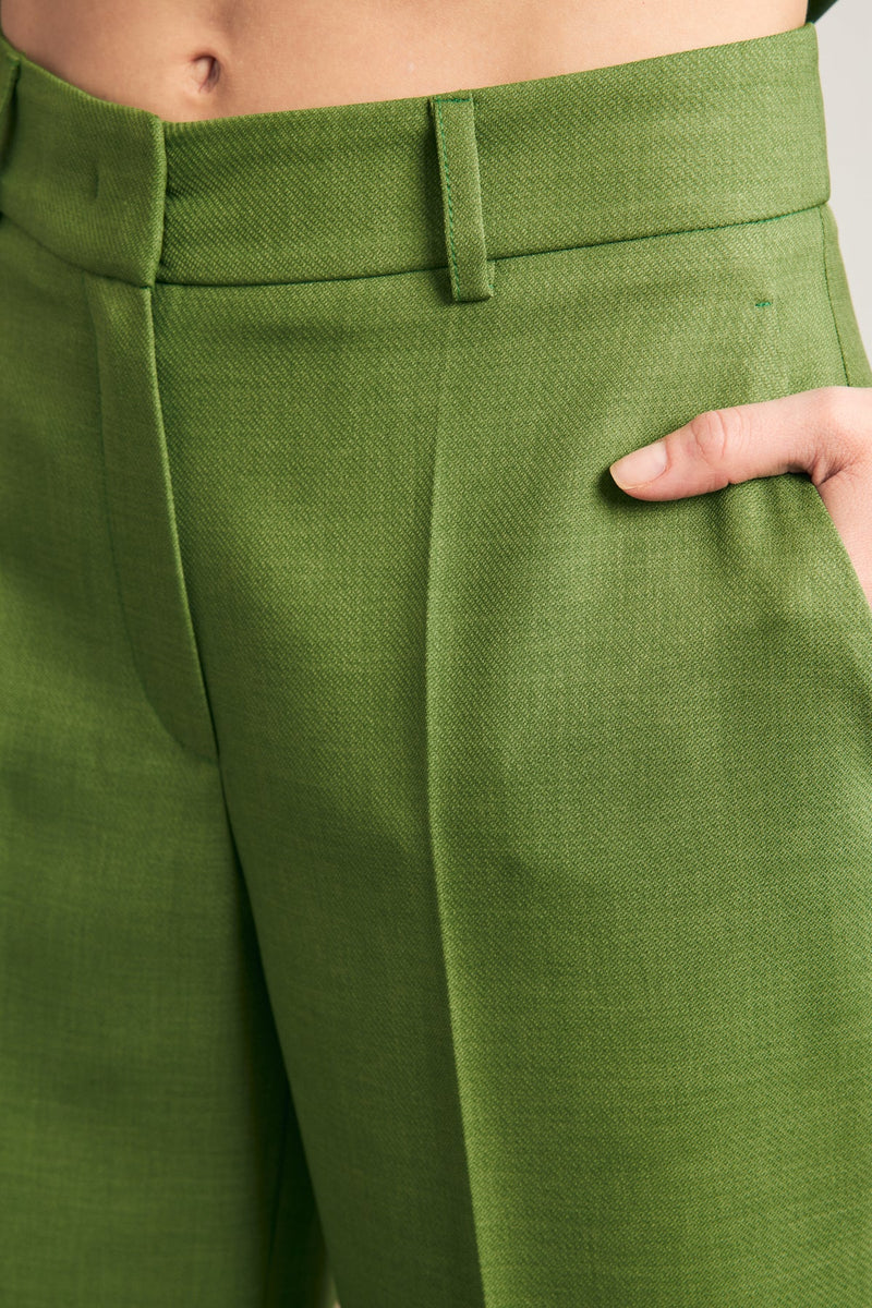 Setre  Pattern Detailed Fabric Trousers Green