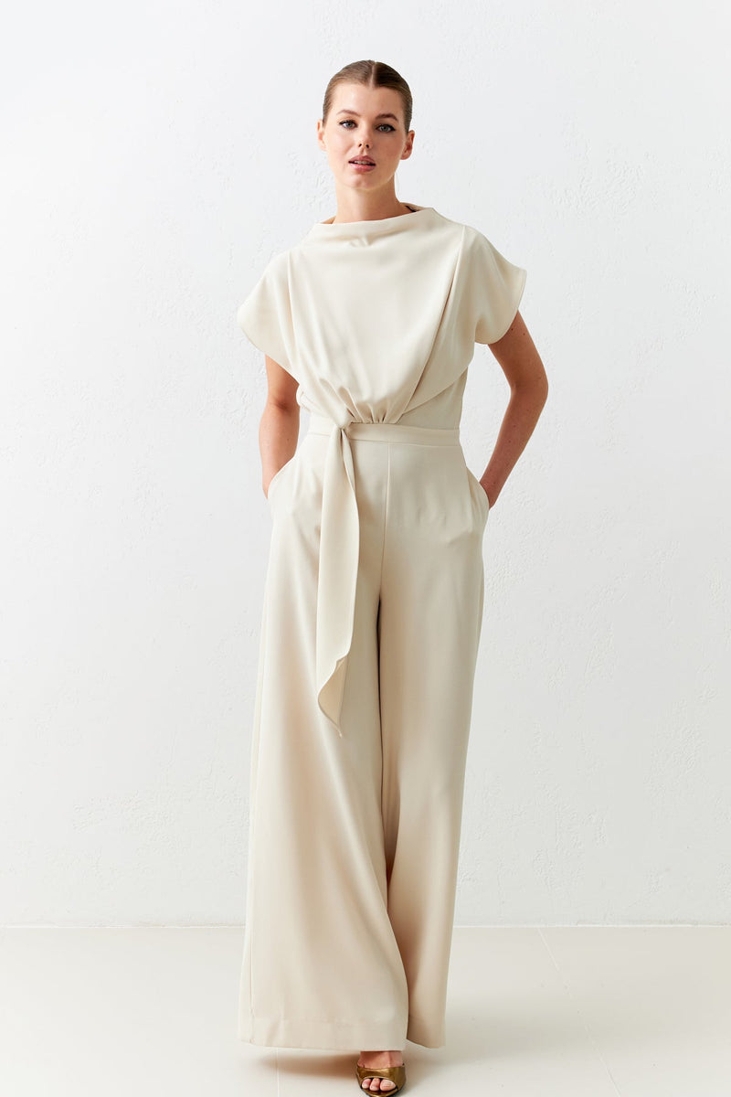 Setre Jumpsuit With Gather Detail At Waist Stone