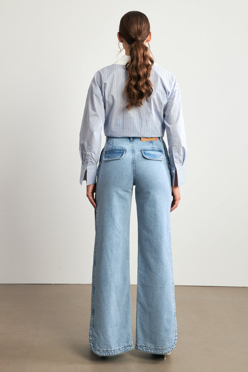 Setre High Waist Basic Jeans Light Blue