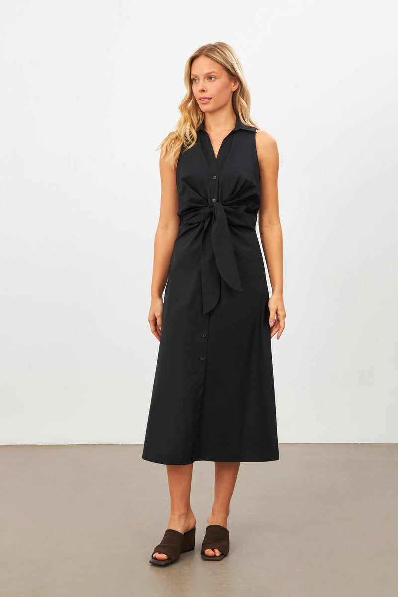 Setre Sleeveless Tie Detail Midi Dress Black