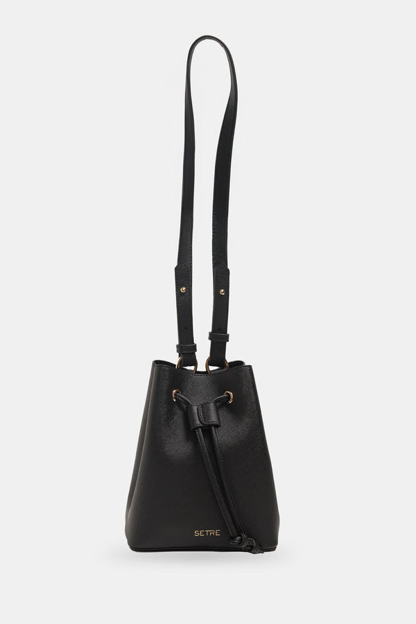 Setre Shoulder Bag With Drawstring Detail Black