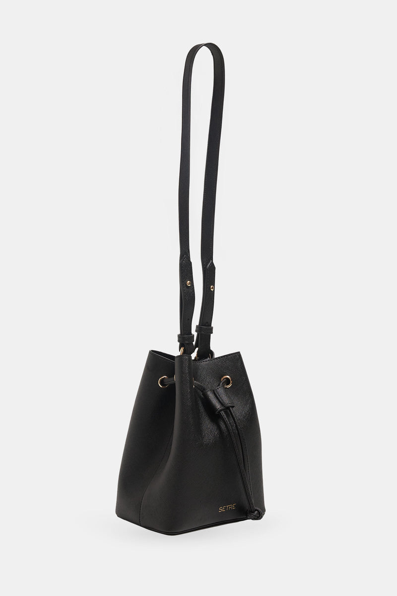 Setre Shoulder Bag With Drawstring Detail Black