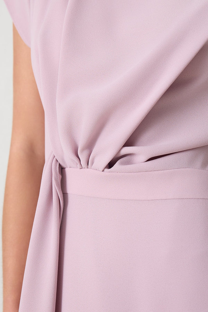 Setre Draped Detail Midi Dress Powder Pink