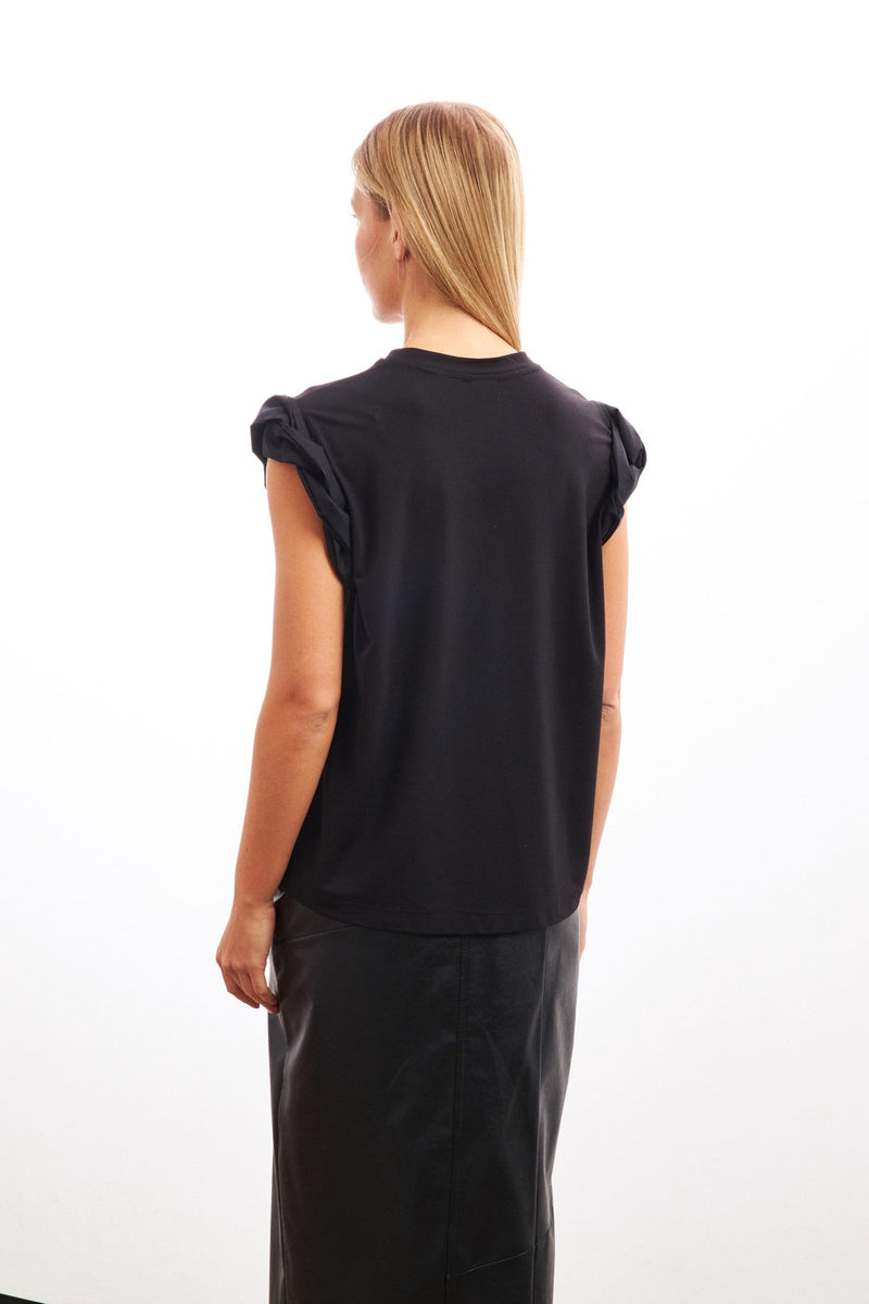 Setre Detailed Sleeve T-Shirt Black