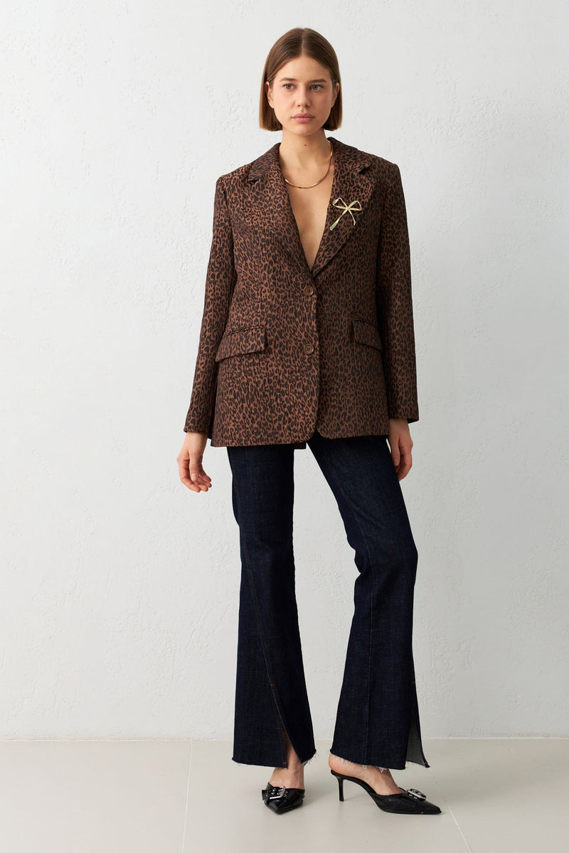 Setre Leopard Patterned Jacket Brown