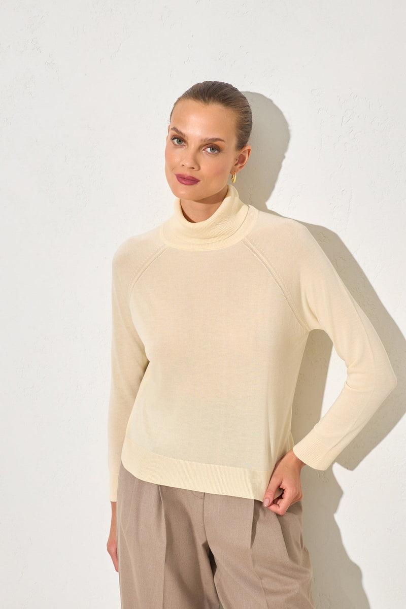 Setre Turtleneck Long Sleeve Knitwear Ecru