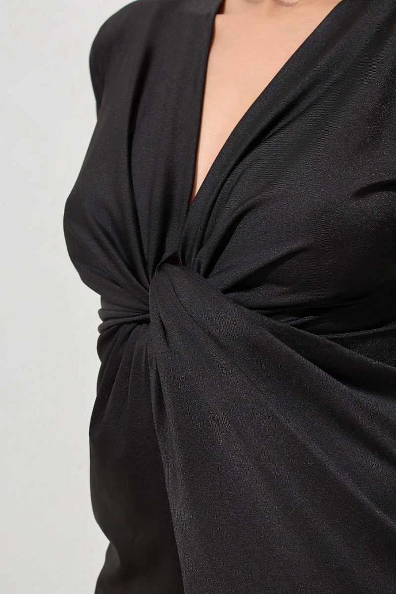 Setre Twisted Detail Slim Fit Dress Black