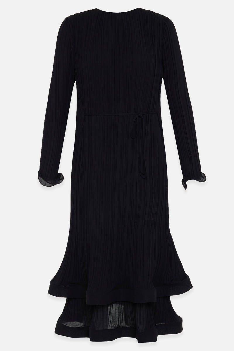 Setre Pleated Relaxed Cut Dress Black