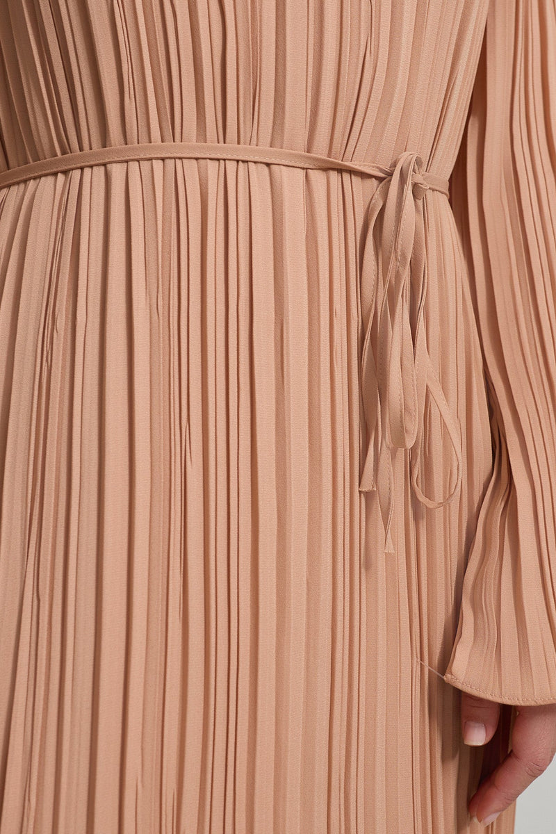 Setre Pleated Relaxed Cut Dress Salmon