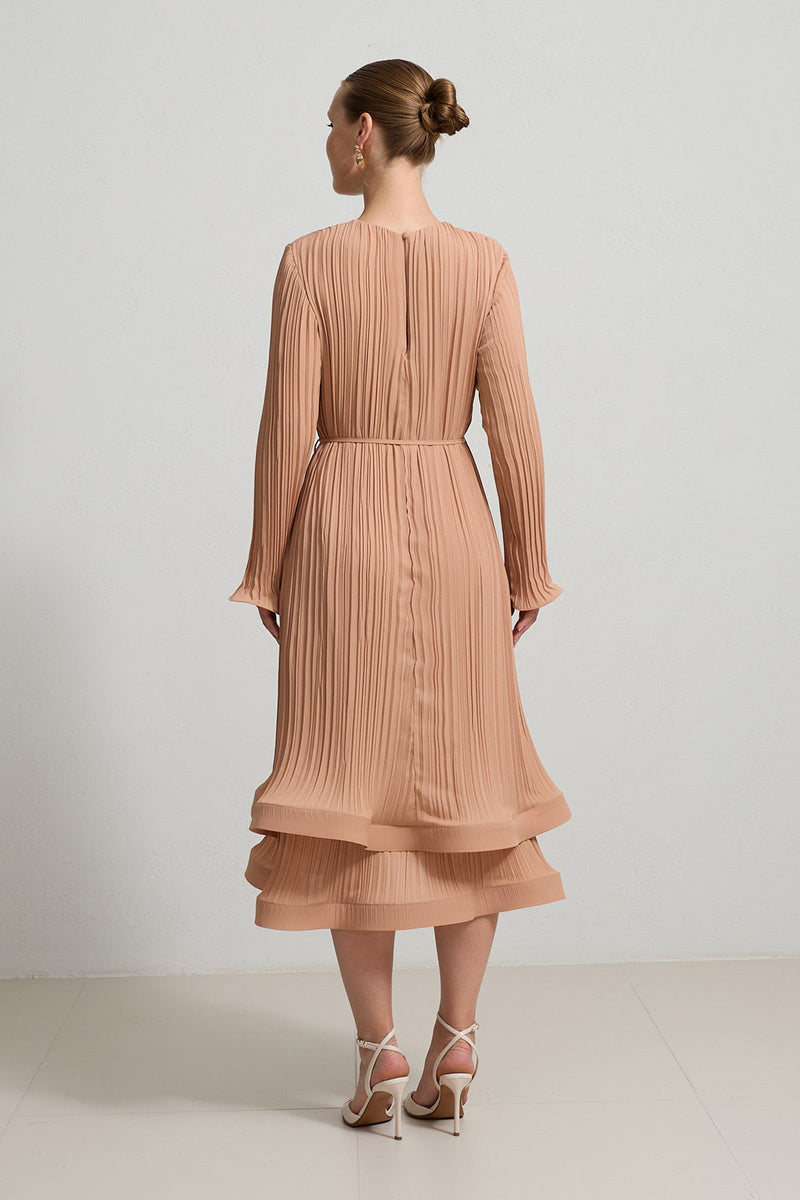 Setre Pleated Relaxed Cut Dress Salmon