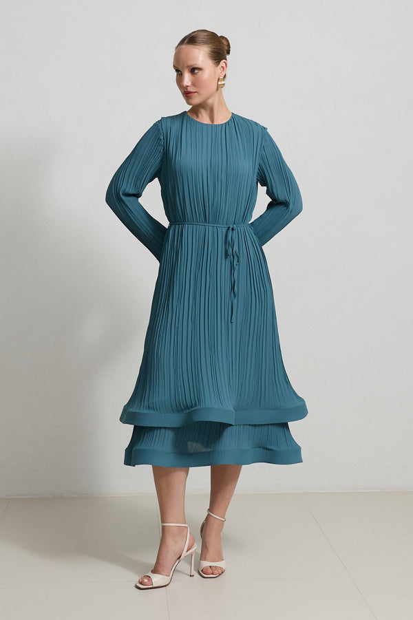Setre Pleated Relaxed Cut Dress Crystal
