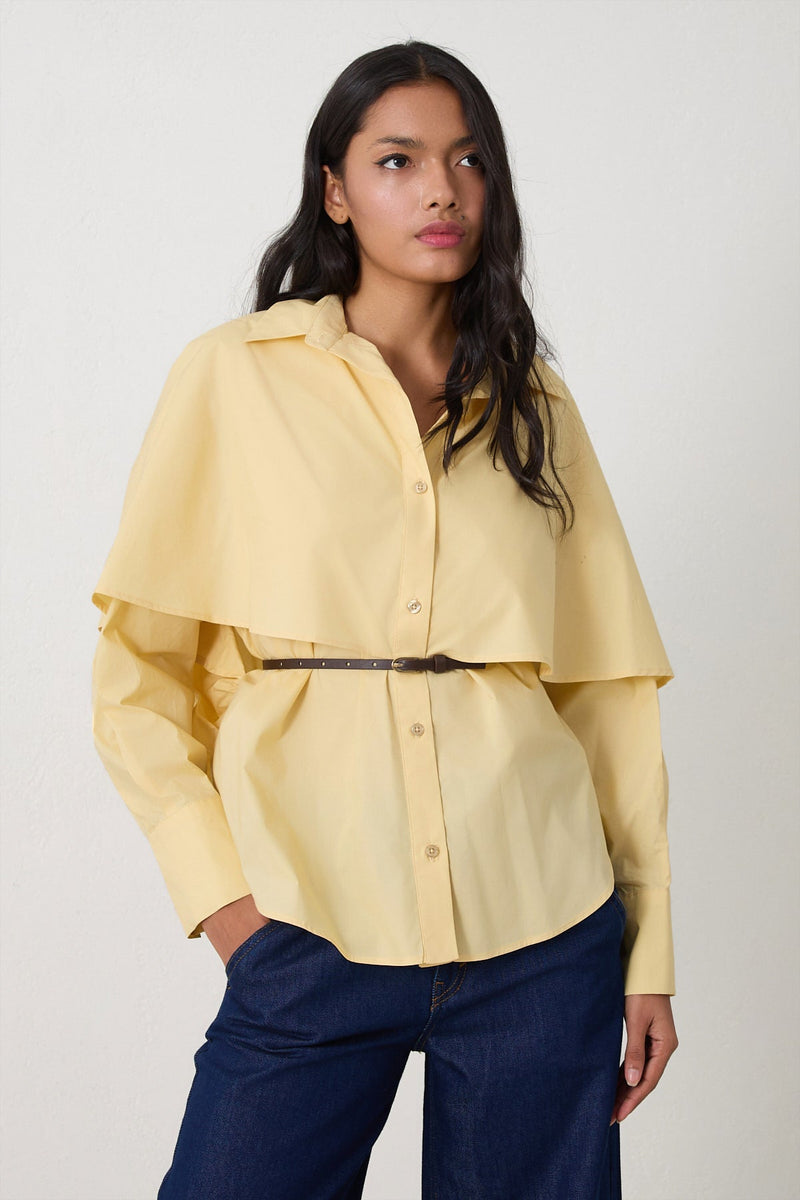 Setre Cape-Effect Solid Shirt Light Yellow